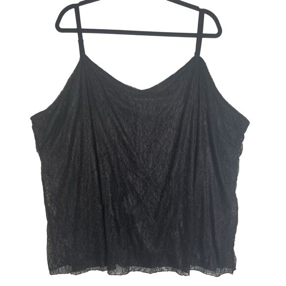 Cato Tops - Cato Lace Cami Size 26/28W Babydoll Tank Top Black Bella Coquette Crochet Witchy